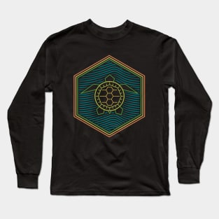 Geometric Turtle Hexagon Long Sleeve T-Shirt